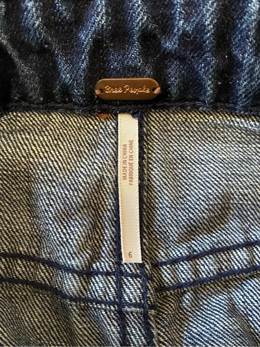 Free People Dark Denim distressed Mini Skirt women’s 6